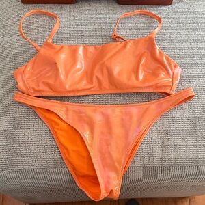 Shiny Orange Bikini Set
